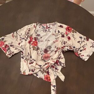 Floral boho wrap blouse